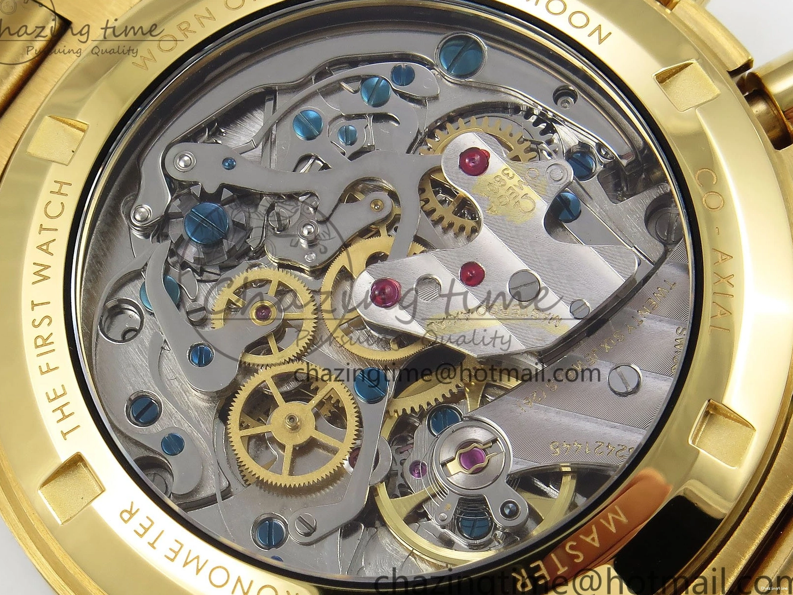 0204 Speedmaster YG RMF Best Edition YG Black Dial on YG Bracelet Lemania HW Durable 7725